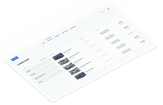 I företagsportalen finns full översikt över alla hyresbokningar. Det är enkelt att justera bilar efter behov.